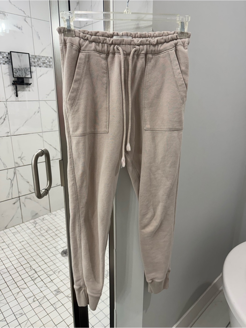 Abercrombie & Fitch Light Taupe Drawstring Joggers
